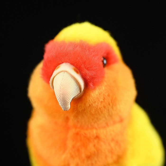 Jouet en peluche de perroquet de Simulation de poupée de perroquet de pivoine de pêche jaune