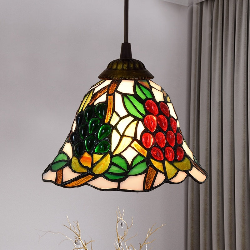 Lustre de salle à manger de jardin en vitrail de style américain