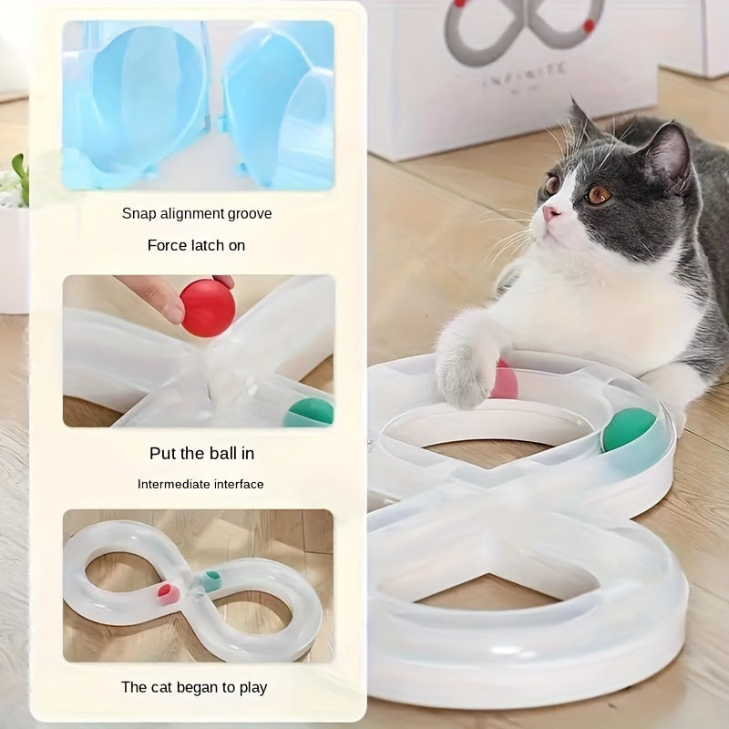 Jouets pour chats Self Hi pour soulager l'ennui Plateau tournant pour chat Boule de piste Chaton taquin Bâton pour chat Consommation de chat de compagnie