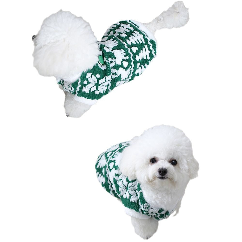 Autumn And Winter New Products Christmas Cat And Dog Clothes Plush Hoodie Clothes With Traction Rope Buckle Teddy Bear Small Dog