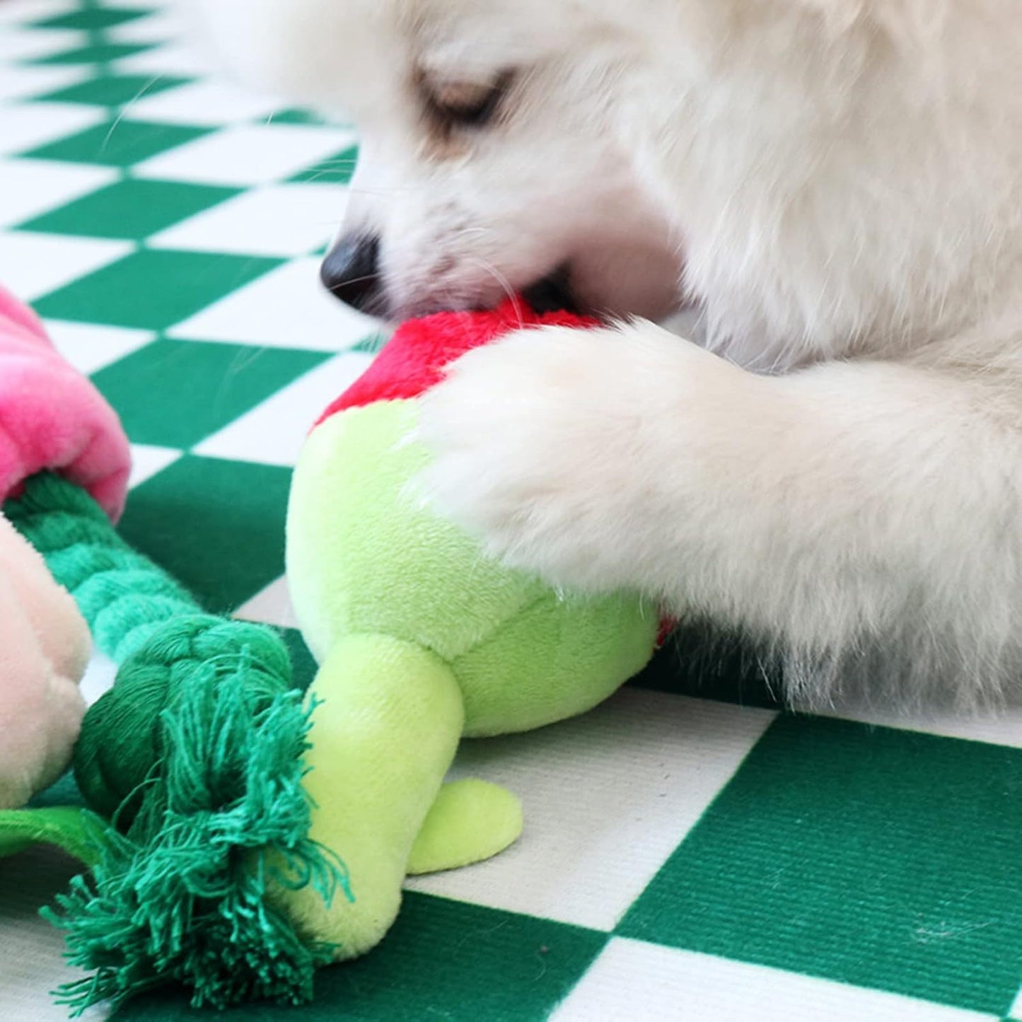 Juguete de peluche resistente a las mordeduras para perros, juguete de peluche con forma de rosa, juguete suave para mascotas, juguete para masticar para perros pequeños y grandes