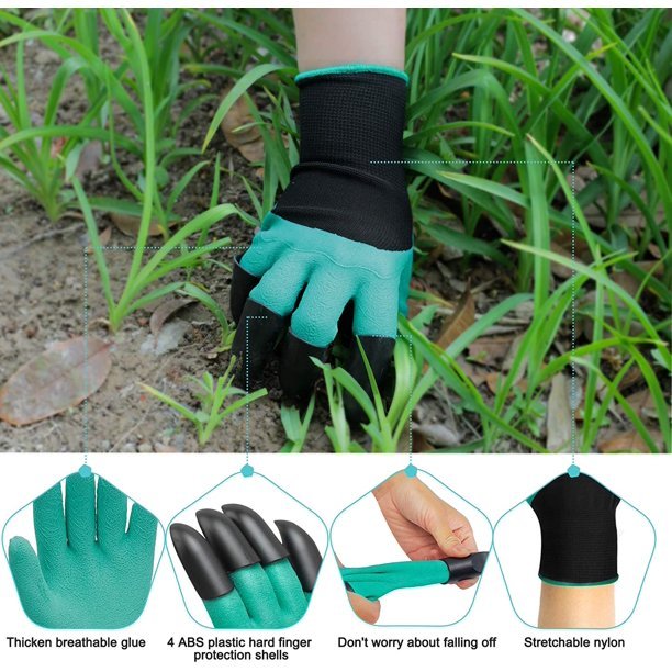 Guantes de jardín con garras, guantes de jardín impermeables para cavar y plantar, guantes de jardinería transpirables para trabajos en el jardín