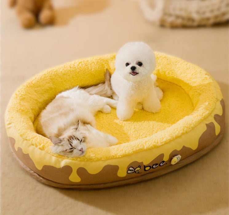 Cama para perros y gatos de uso general para las cuatro estaciones, desmontable y lavable, cálida, para perros pequeños y medianos, arena para gatos y perros