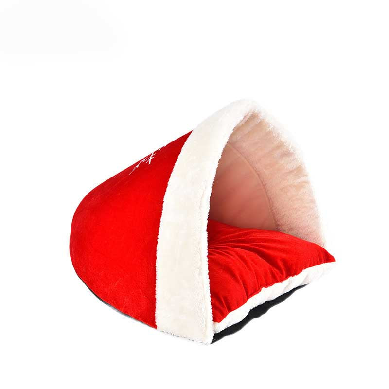 Tapis de nid pour animaux de compagnie igloo de Noël en coton chaud