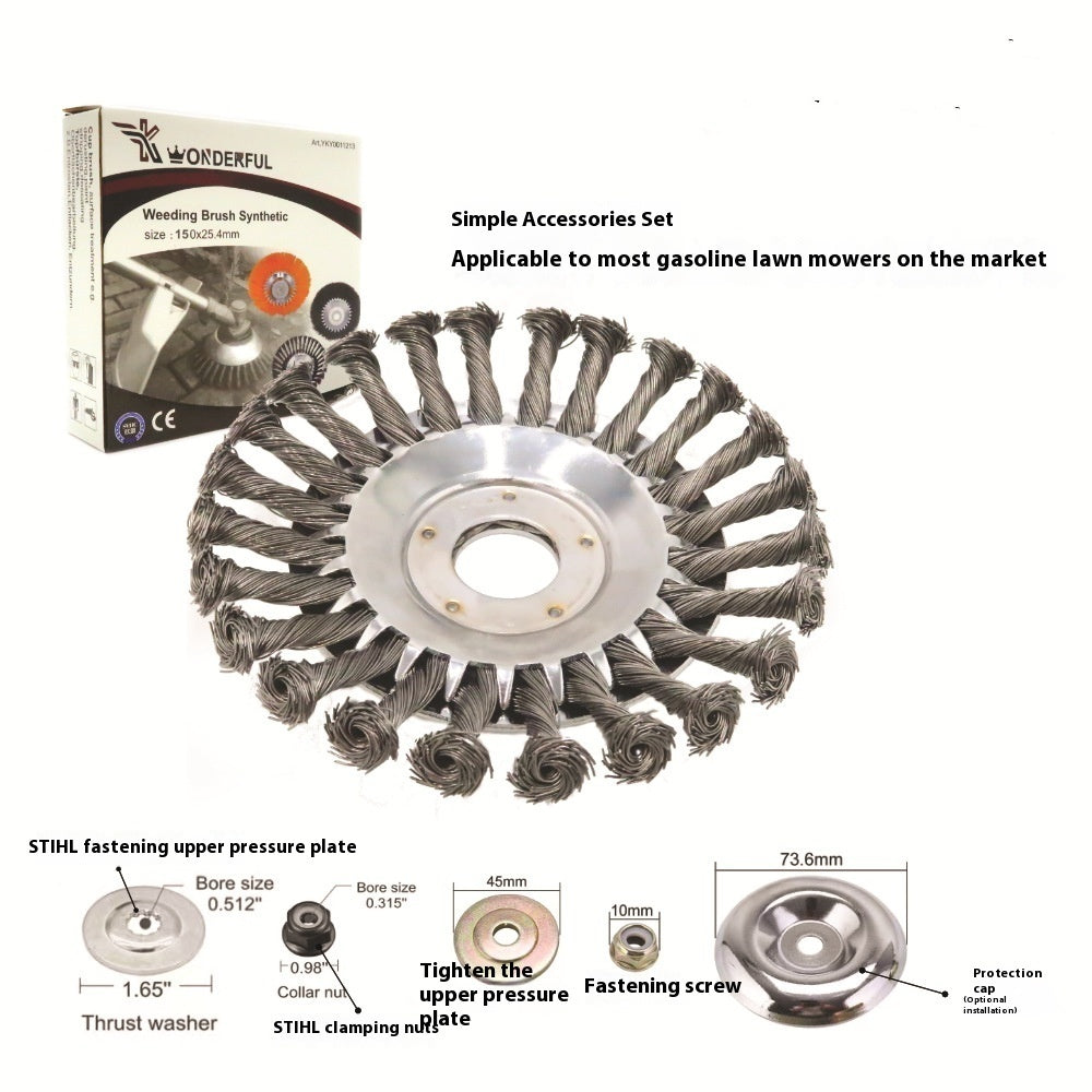 Roues en fil torsadé pour désherbage de jardin