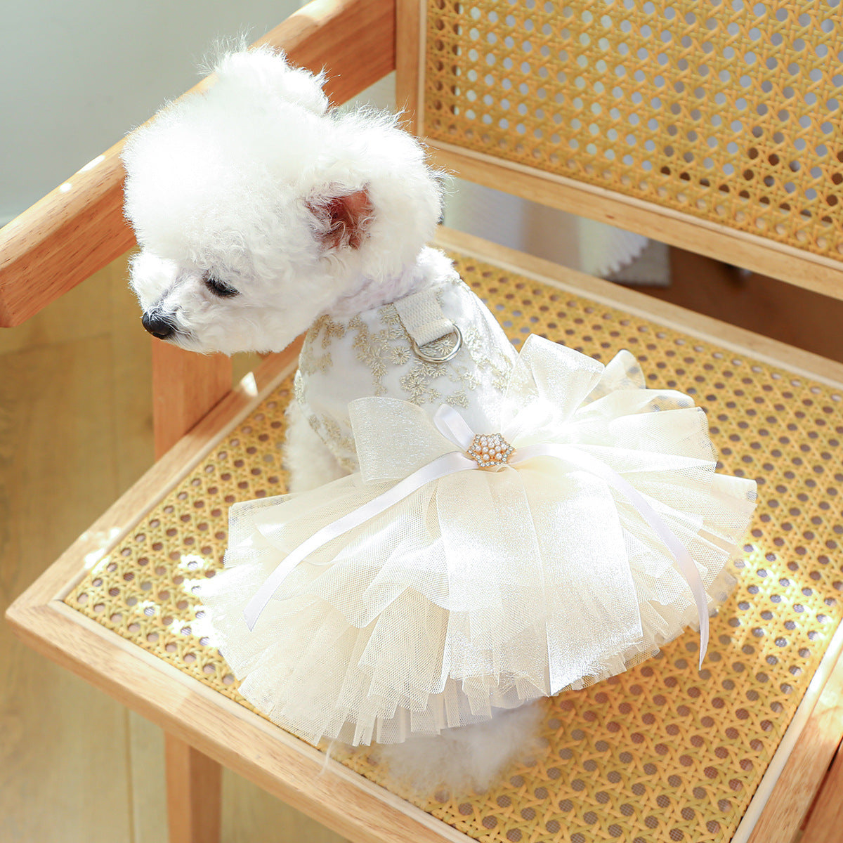 Vestido de novia fino para perros y gatos de primavera y verano