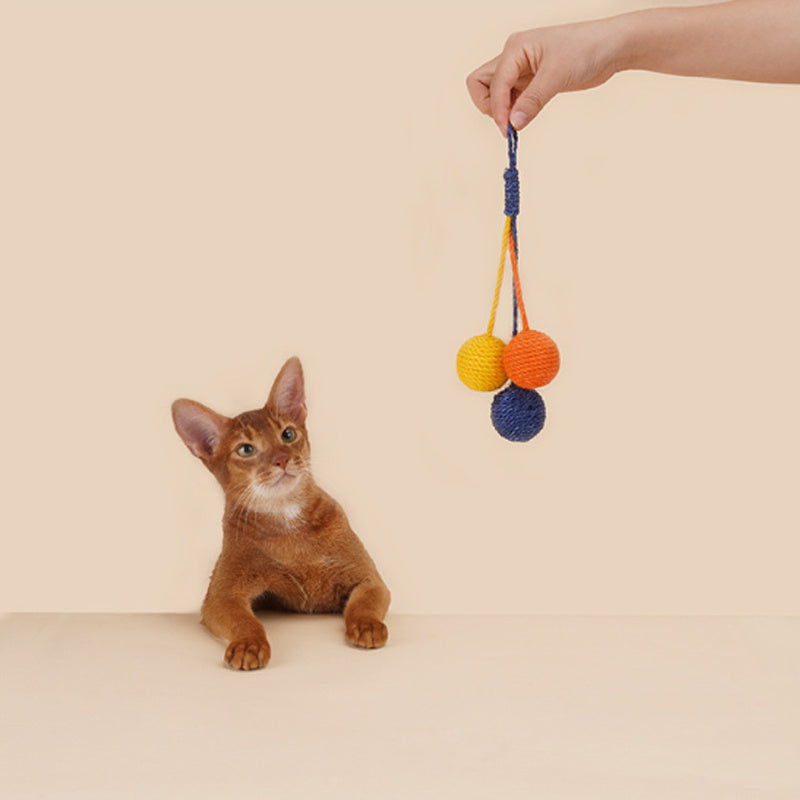 Juguete para gatos, palo para bromear, pelota de hierba gatera resistente a las mordeduras, juego de juguetes para gatos, juguete para gatos, gatito que se auto-saluda