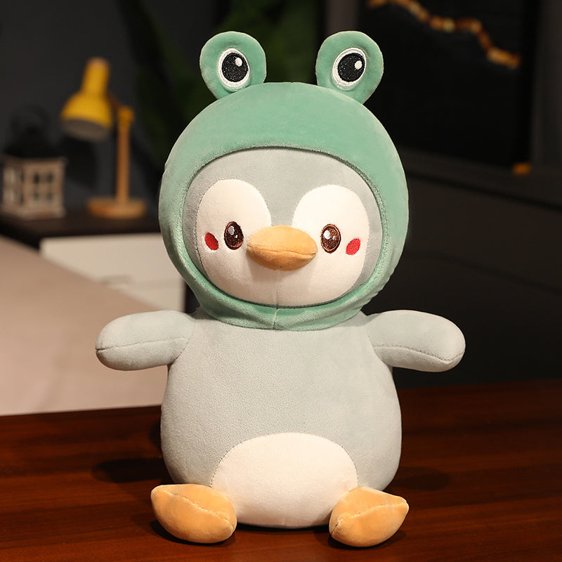 Oreiller de couchage en peluche en forme de poupée pingouin