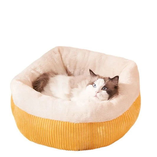 Durable Washable Cat Sofa Bed Cozy Circular Kennel Calming Pet Basket Kitten Puppy Crate Nest For Sleeping