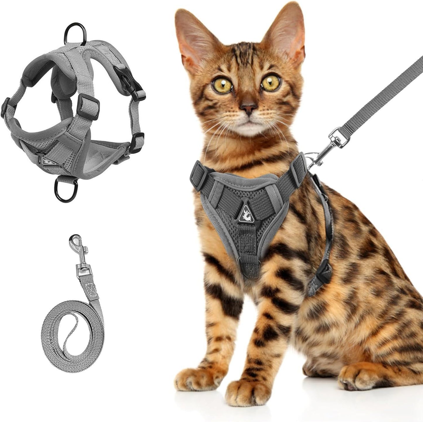 Summer Cat Chest Harness And Leash, Anti-Escape Adjustable Soft Mesh Cat Leash And Chest Harness Set For All Types Of Cats Cat Vests