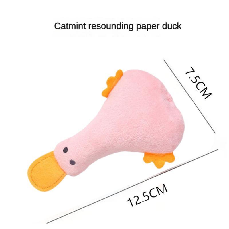 Jouets pour animaux de compagnie en forme de canard mignon, jouet en peluche pour chien et chat, jouet couineur pour chien, jouet à l'herbe à chat, jouet à mâcher pour petits et grands chiens, accessoires de dressage