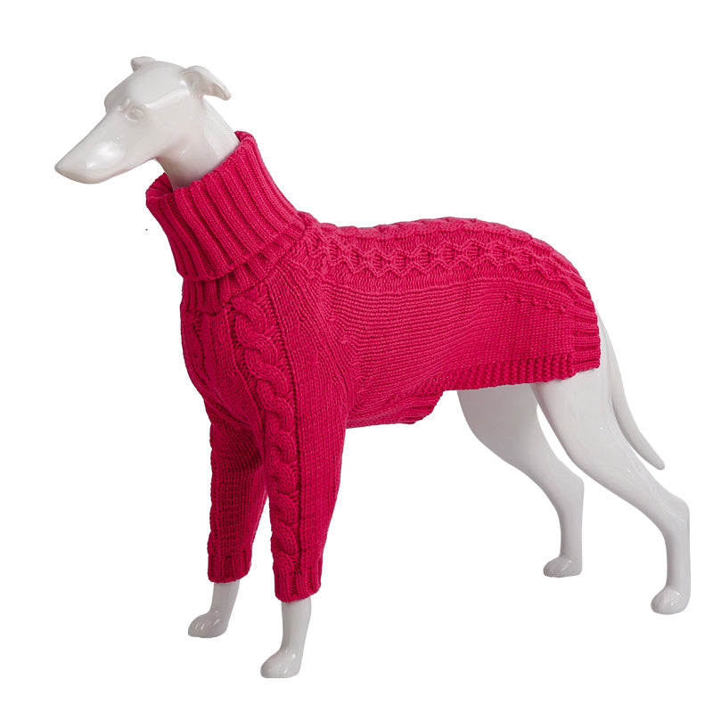 Solid High Collar Dog Sweater