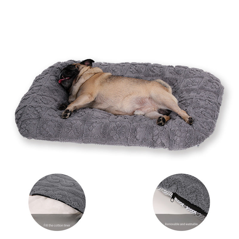 Flannel Pet Bed Soft Plush Sofa Warm Thick Dog Bed Machine Washable Luxury Cat Puppy Mattress Pet Supplies