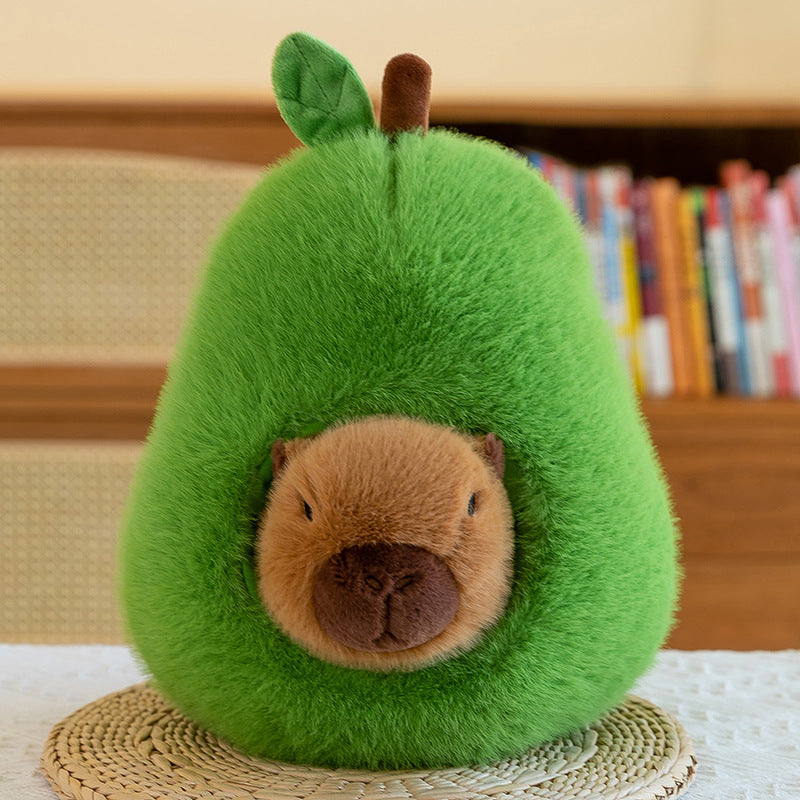 Almohada de carpincho de aguacate de peluche