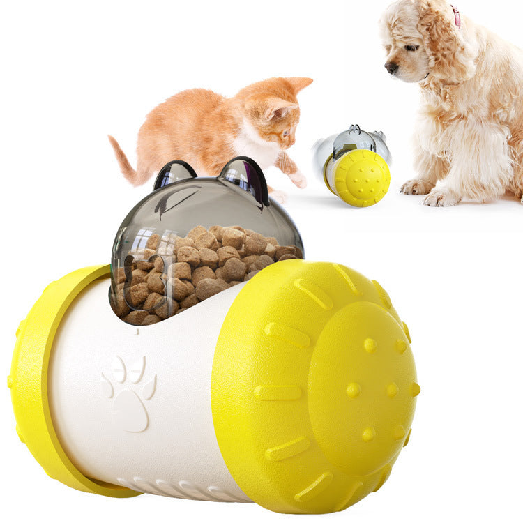 Juguetes para mascotas, pelota para comida con fugas para perros y gatos, juguetes interactivos educativos, pelota de comida lenta con forma de oso oscilante