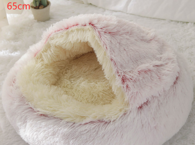 Cama 2 en 1 para perros y gatos, cama de invierno para mascotas, cama redonda de felpa cálida, cama suave y larga para mascotas