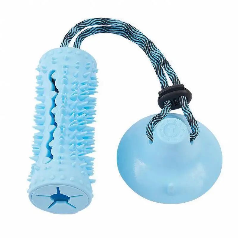 Pelota masticable para perros, juguete interactivo para masticadores agresivos, dispensador de comida, ventosa, juguete para tirar y limpiar los dientes