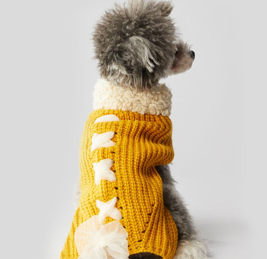 Vêtements chauds d'automne et d'hiver pour chien et chat avec nœud papillon 