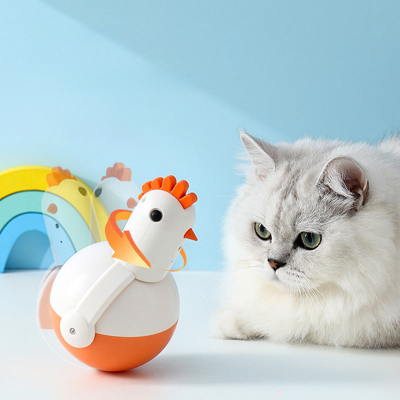 Jouet électrique pour chat en forme de poulet en verre avec son laser