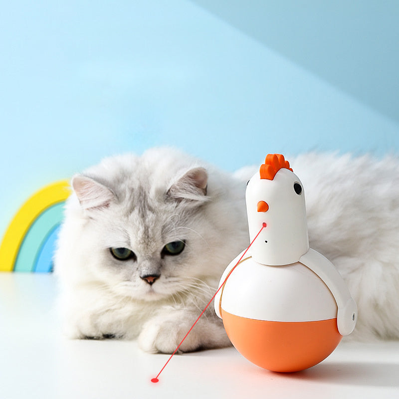 Jouet électrique pour chat en forme de poulet en verre avec son laser