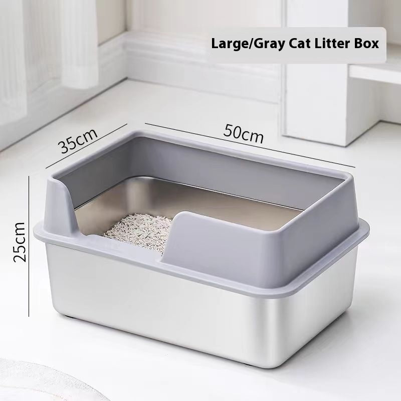 Stainless Steel Litter Box High Fence Anti-splash