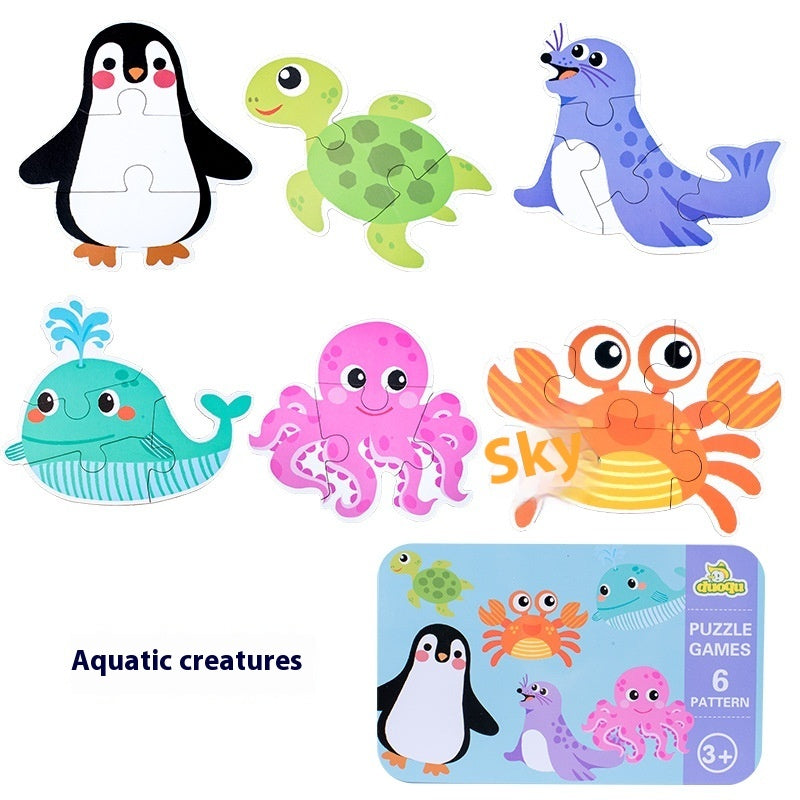 Irregular Block Cartoon Animal Traffic Dinosaur Puzzle Toy