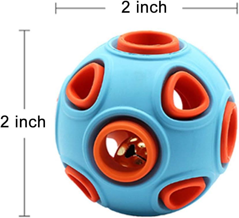 Dog Ball Toy Dog Interactive Toy With Ring Bell Squeak Toys Dog Rubber Bouncy Ball Pet Exercise Game Puzzle Ball To Increase IQ Search Catch Bite Resistant Chewing Toy