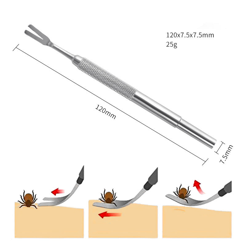 Stainless Steel Tick Tweezers Professional Quick Tick Removal Tool For Cat Dog Pet Supplies Tick Removal