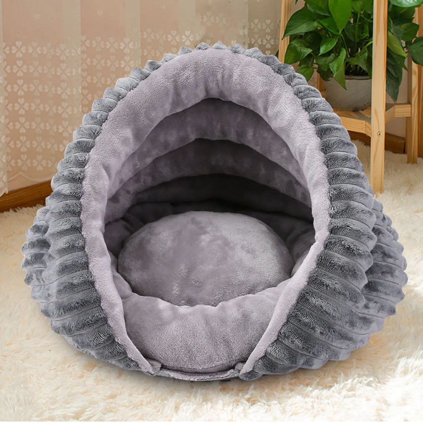 Nido de túnel para gatos, cómodo y grueso para las cuatro estaciones, con bolsillo para conchas, para mascotas, plegable, desmontable y lavable, suministros para mascotas