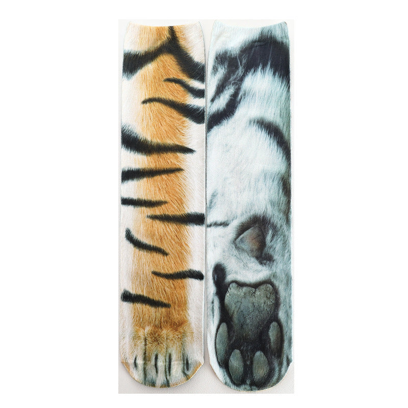 3D animal print socks