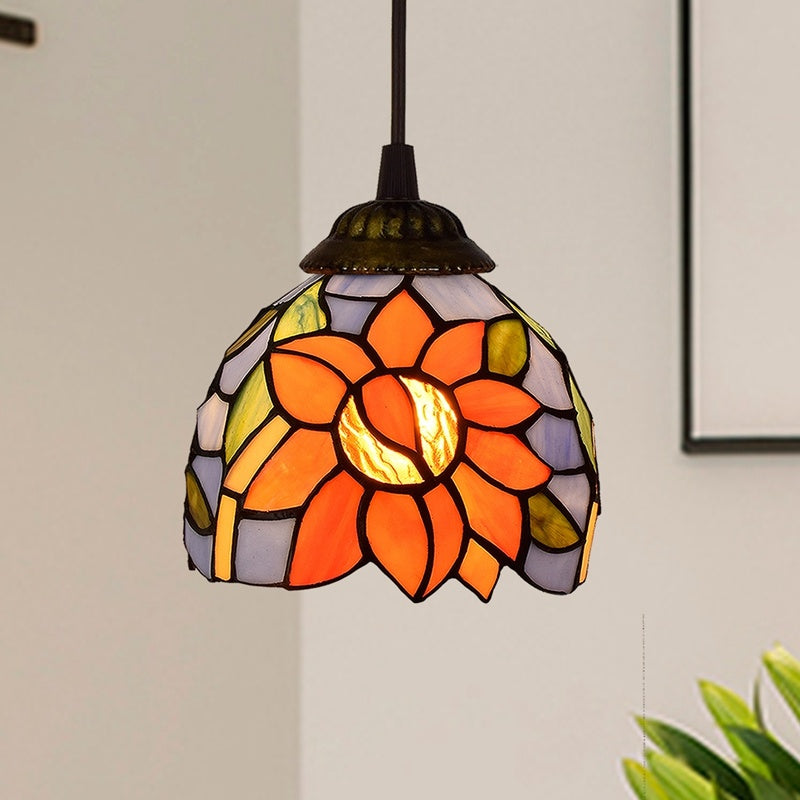 American Style Stained Glass Garden Dining Room Chandelier