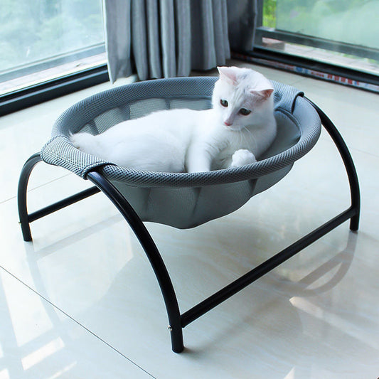 Cama tipo hamaca para gatos Cama para gatos independiente Cama para gatos para dormir Suministros para gatos Suministros para mascotas Lavado completo Estructura estable Desmontable Excelente transpirabilidad Fácil montaje Interior Exterior