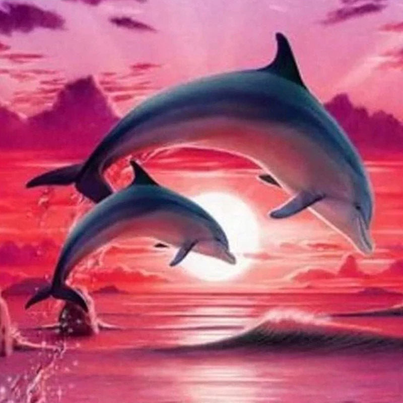 All Square Round Diamond 5D DIY Diamond Painting Animal Dolphin Lover 3D Embroidery Cross Stitch 5D Home Decoration Gift