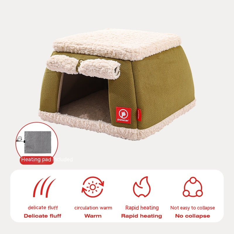 Winter Thermal Electric Heating Cat House Heating Puppy Kittens Closed House