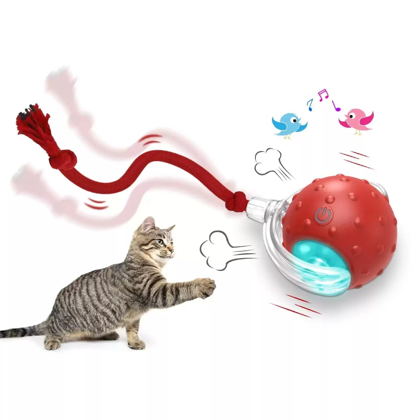 Pelota de juguete interactiva para gatos Super Drive Cat Rolling Balls con