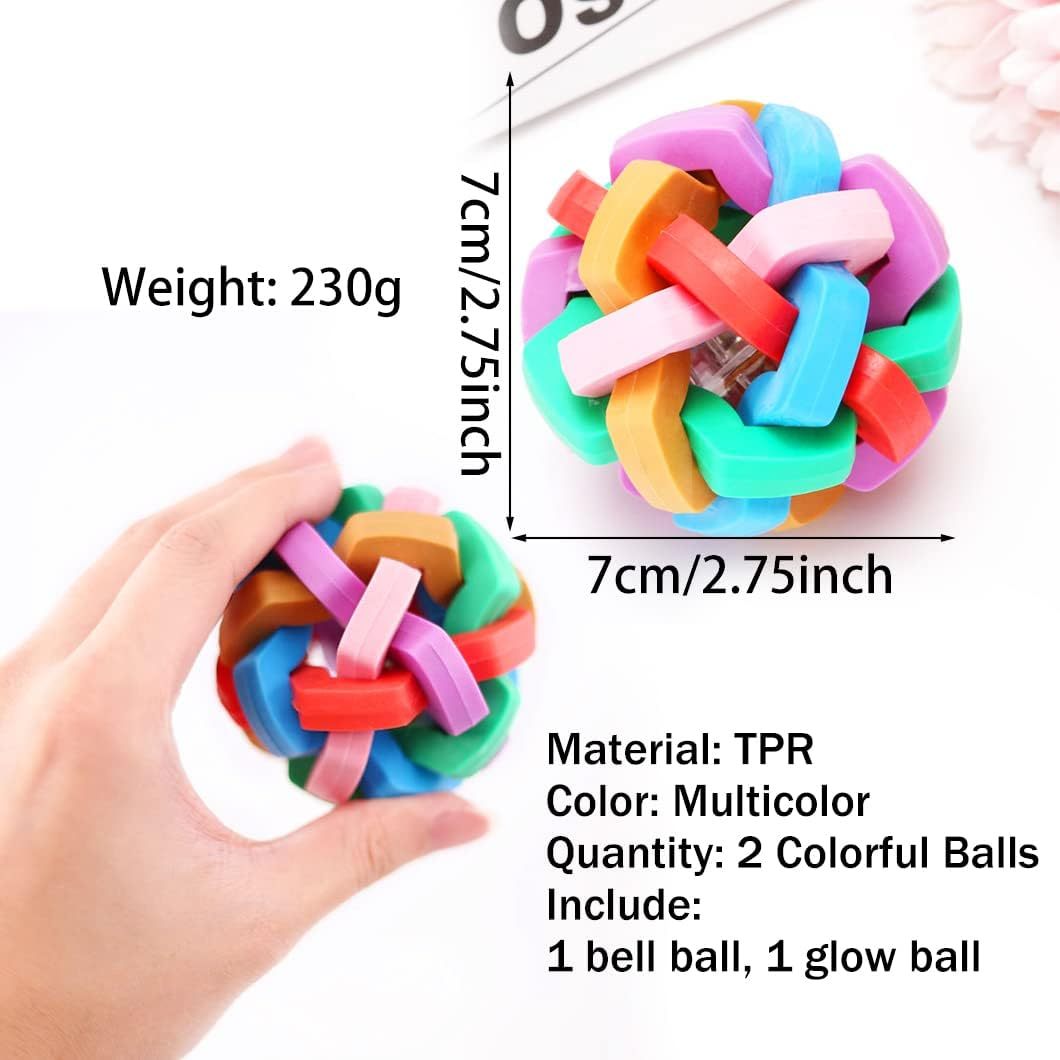 Pelotas para perros iluminadas, campanas con sonidos, pelota para perros, juguetes para masticar para perros intermitentes, pelotas de juego interactivas para saltar, pelota colorida para perros para gatos, perros pequeños, medianos y grandes