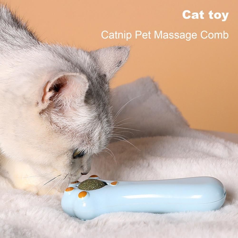 Jouet pour chat au design de dessin animé, peigne de massage à double usage pour chat, jouets pour chat à bouche propre pour soins dentaires, promotion de la digestion, accessoire pour animaux de compagnie