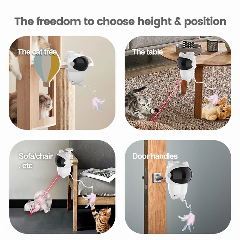 Intelligent Cat Laser Toy With Strong Screw Automatic Random Moving Toys For Cats Kittens Dogs Cat Red Dot Exercising