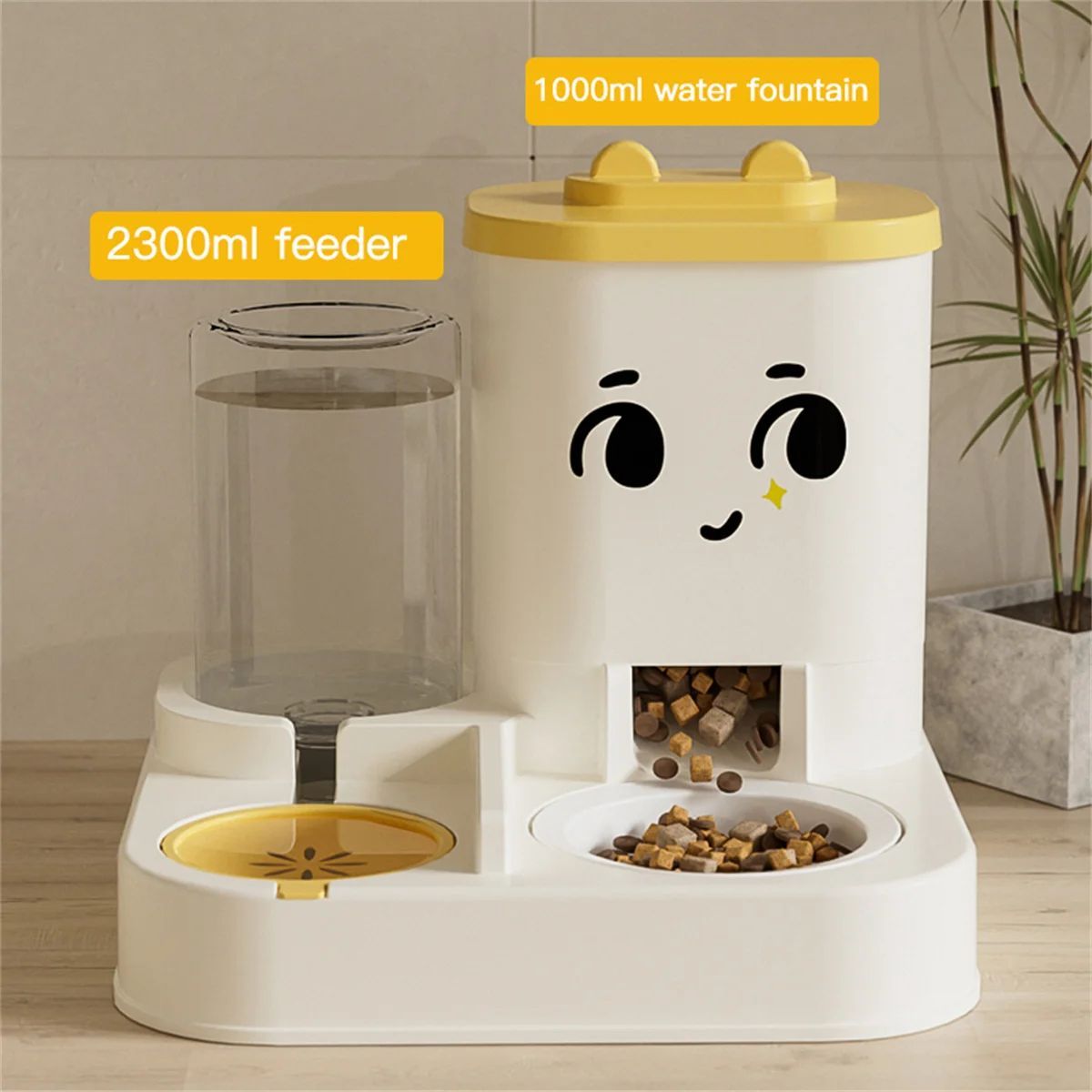 Pet Cartoon Feeding And Watering Dispenser With Large Capacity - Universal Cat And Dog Bowls For Pets