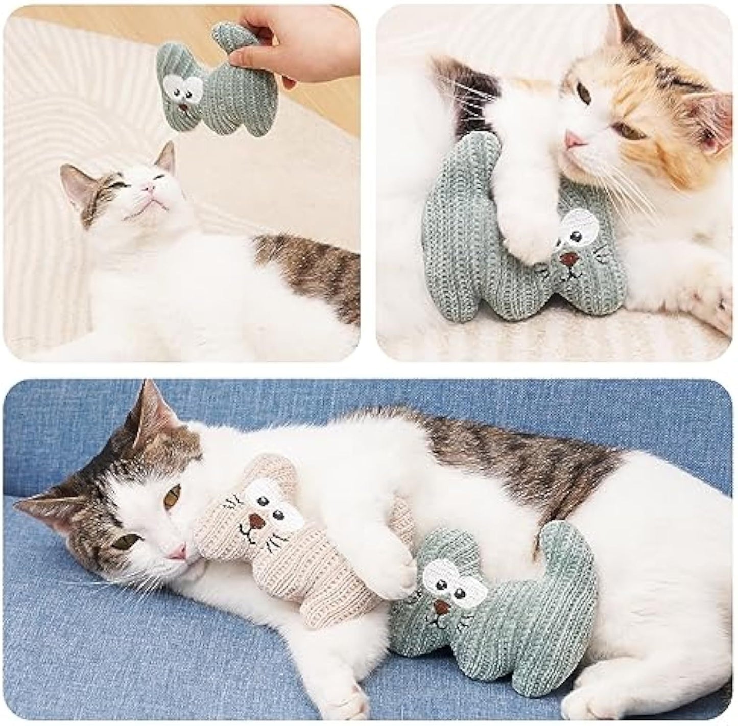 Jouet à l'herbe à chat pour chats et chatons, jouet à mâcher en peluche avec clochette, jouets à l'herbe à chat résistants aux morsures, jouet de dentition pour chat