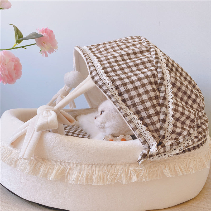 Pet Cradle Four Seasons Kennel Lattice Cat Bed