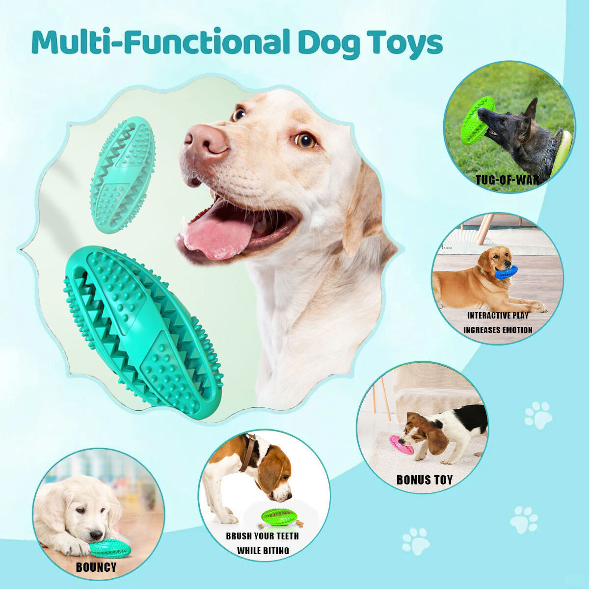 Pet Dog Dog Toy Leaking Food Ball Hidden Food Tooth Grinder To Relieve Boredom And Bite-resistant Rubber Football Puzzle Ball