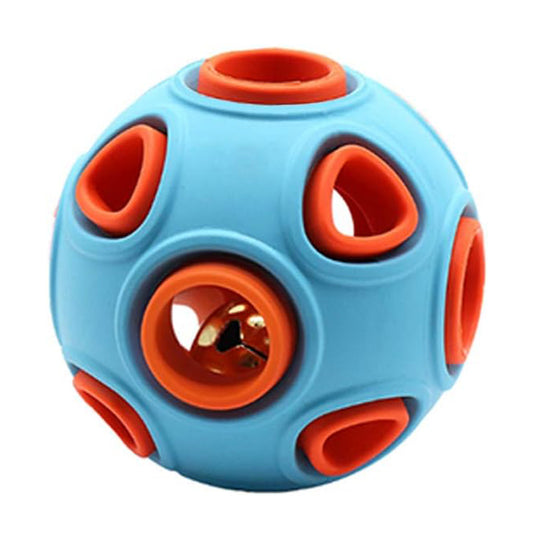 Dog Ball Toy Dog Interactive Toy With Ring Bell Squeak Toys Dog Rubber Bouncy Ball Pet Exercise Game Puzzle Ball To Increase IQ Search Catch Bite Resistant Chewing Toy