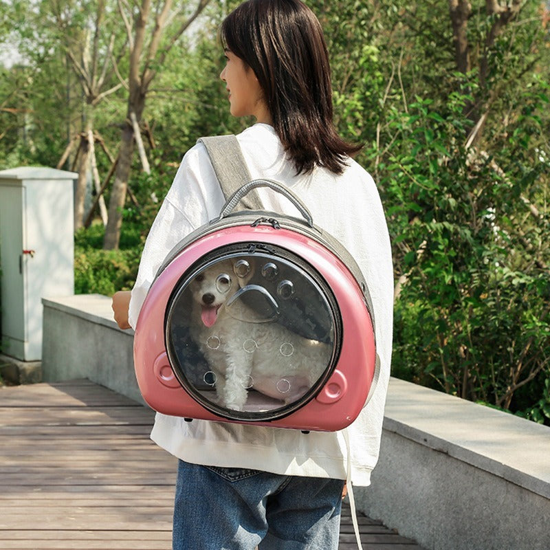 Sac à langer pour chat portable et respirant en forme de capsule spatiale transparente