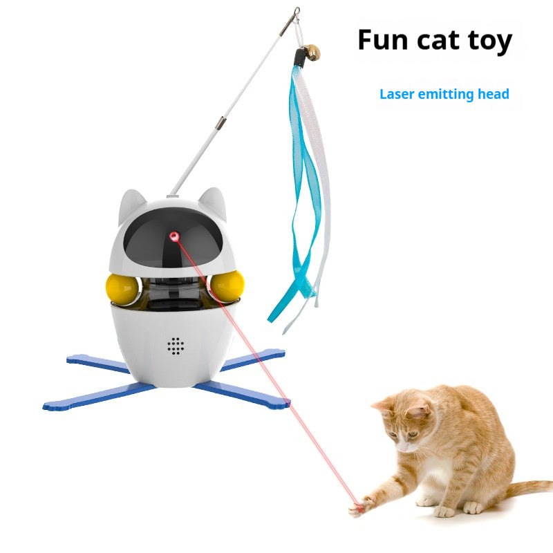 Juguetes interactivos para gatos de interior, juguetes automáticos para gatos, juguetes electrónicos para gatos, divertidos juguetes para gatos con palo, cuerda elástica para gatos 