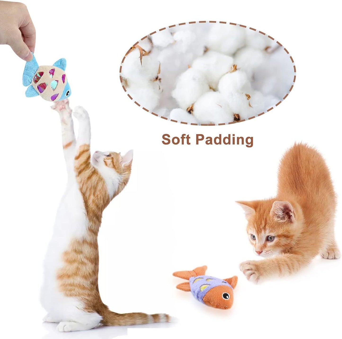 Cat Catnip Toys Small Cat Fish Toys With Crinkle Shine Ring Paper To Make Sound To Catch Your Cats Eyes And For Your Cats To Chew And Catch Interactive Cat Toys Indoor Cat