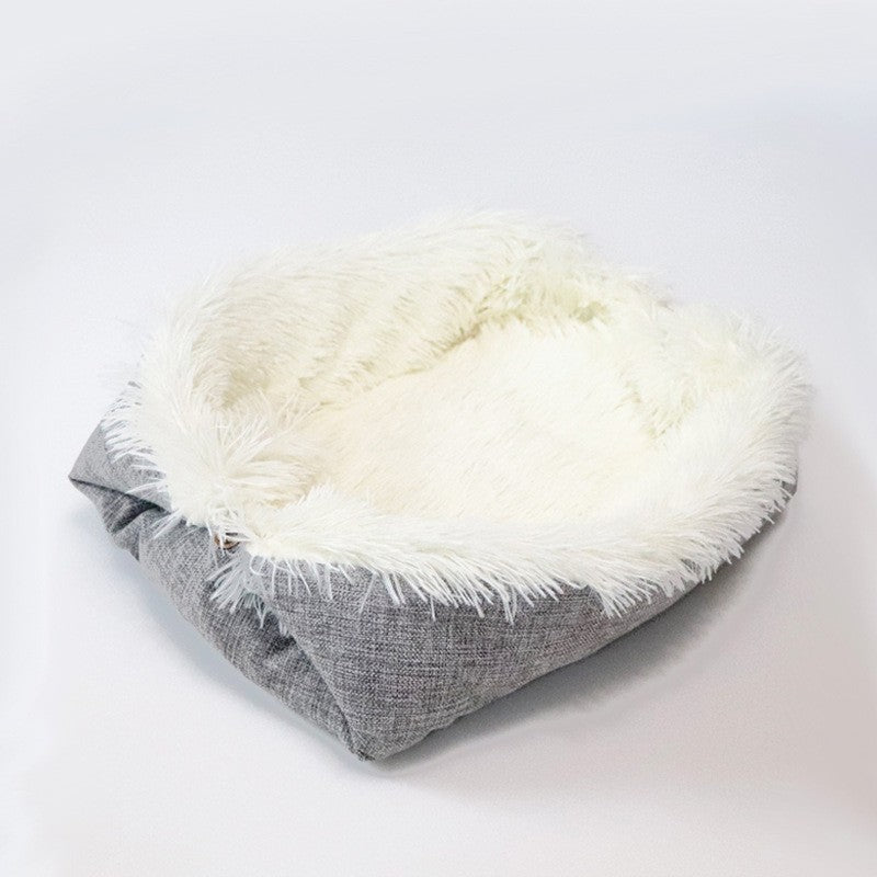 Two Purpose Pet Blanket Nest Self-Heating Warm Pad Pet Cat Dog Fluffy Long Hair Sleeping Pad Thick Double Layer Washable Sofa