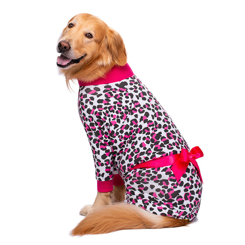 Anti-fur Pajamas Bow Decoration Big Dog Four-legged Pet Clothing