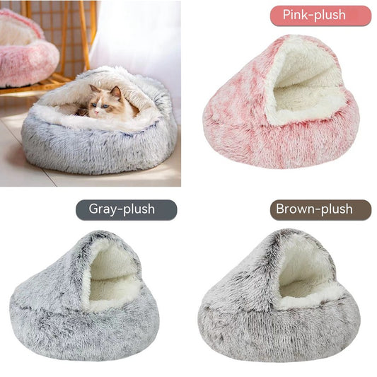 Semi-closed Cat Bed Four Seasons Universal Cover Shell Nest Small Dog Winter Pet Supplies