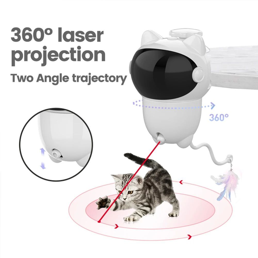 Intelligent Cat Laser Toy With Strong Screw Automatic Random Moving Toys For Cats Kittens Dogs Cat Red Dot Exercising